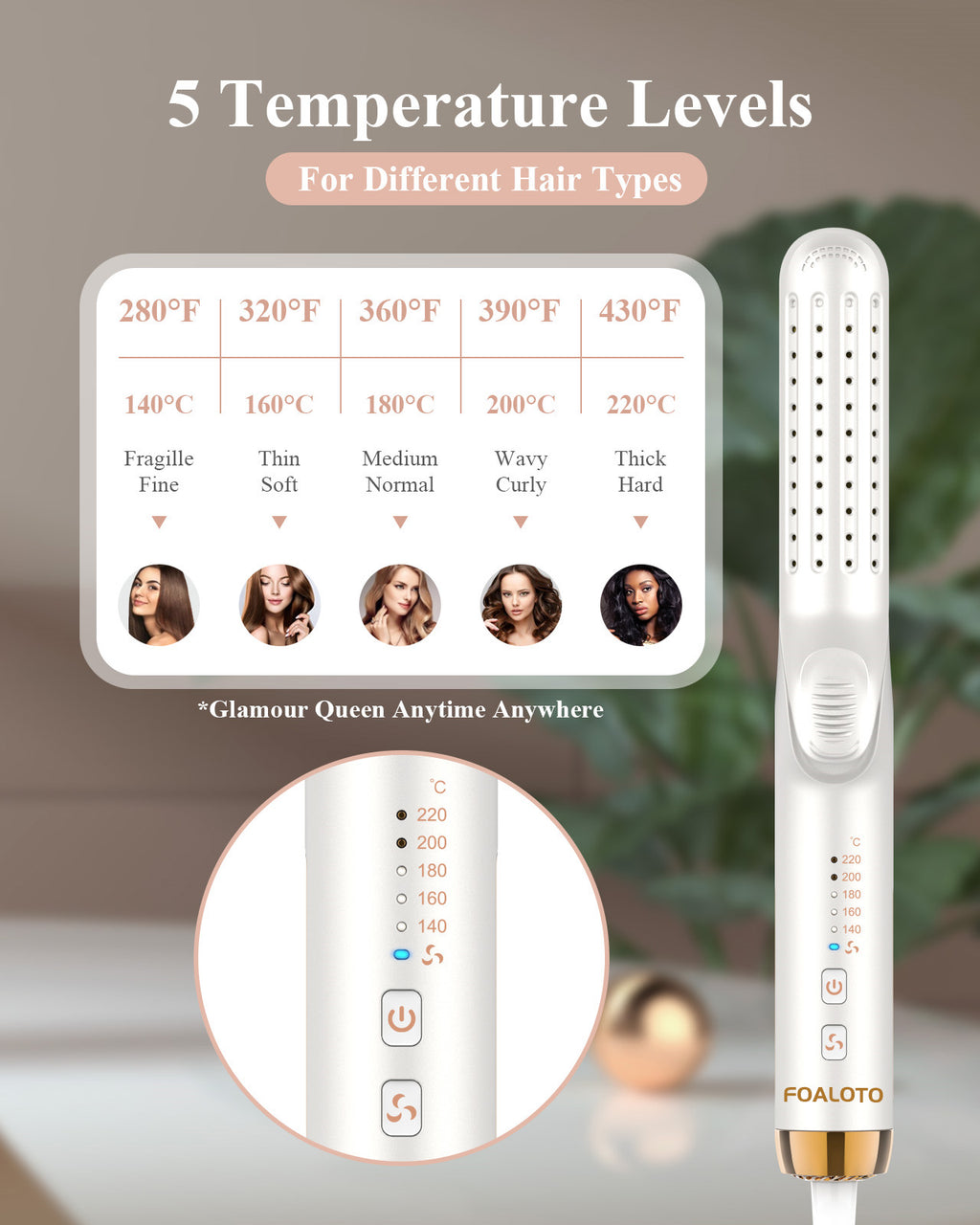 FOALOTO Negative ions Hair Straightener